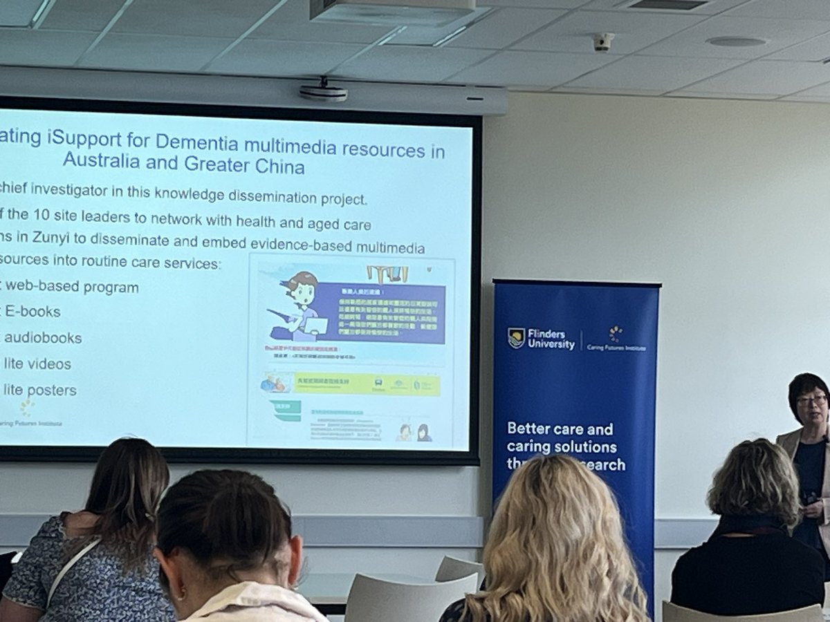 Rachel Milte (@rachel_milte) on Twitter photo Prof Lily Xiao presenting at the <a href="/FlindersCFI/">Flinders Caring Futures Institute</a> seminar on her much needed work translating the isupport program to support informal #carers of people living with #dementia #nurse Prof Lily Xiao presenting at the <a href="/FlindersCFI/">Flinders Caring Futures Institute</a> seminar on her much needed work translating the isupport program to support informal #carers of people living with #dementia #nurse