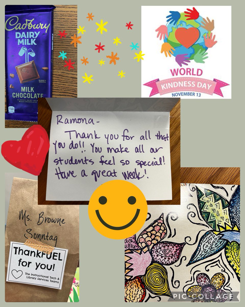 Ramona Browne (@ramonalibrarian) on Twitter photo A card & candy bar from a co-worker. A bag of goodies hand-delivered to your school from your department. It’s the little things!💝
#worldkindnessday2023 💕💕💕
<a href="/SonntagElem/">Sonntag Elementary</a> <a href="/FISD_Libraries/">Frisco ISD Libraries</a> A card & candy bar from a co-worker. A bag of goodies hand-delivered to your school from your department. It’s the little things!💝
#worldkindnessday2023 💕💕💕
<a href="/SonntagElem/">Sonntag Elementary</a> <a href="/FISD_Libraries/">Frisco ISD Libraries</a>