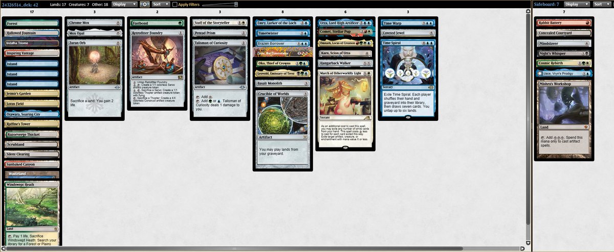 Avarax05's tweet photo. Lost in the semis, I knew my deck couldn't beat sheoldred or hymn and I was right. I think my deck was very powerful, and just my style of cube draft. Pretty happy overall, 2 infinte combos, a lot of synergy, and mediocre fair plan. Im excited to come back and win in the future. https://t.co/BGAqlUszan