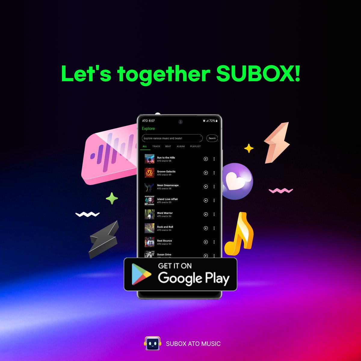 SUWORLD2030META's tweet photo. [SUBOX]
🎵 Get ready to listen music by ATO, our AI composer. Dive into a world of enchanting melodies, curated for your listening pleasure. 

🎁 Listen Music and Get Daily #Music #SUBOX

▶ https://t.co/PQSWkcGOEq

#blockchain #musictech #GenAI https://t.co/Wcdmg6JLd2