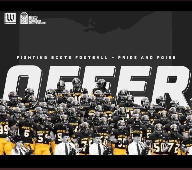 Blessed to have Received/Earned an offer from <a href="/WoosterSports/">Wooster Fighting Scots</a> <a href="/_coachkeet/">Coach Keet</a> <a href="/COACHMARCHIGH/">Marc High</a>  
@hunter15collins <a href="/CoachCWilson10/">Casey Wilson</a> <a href="/GautierFB/">Gautier Football</a>