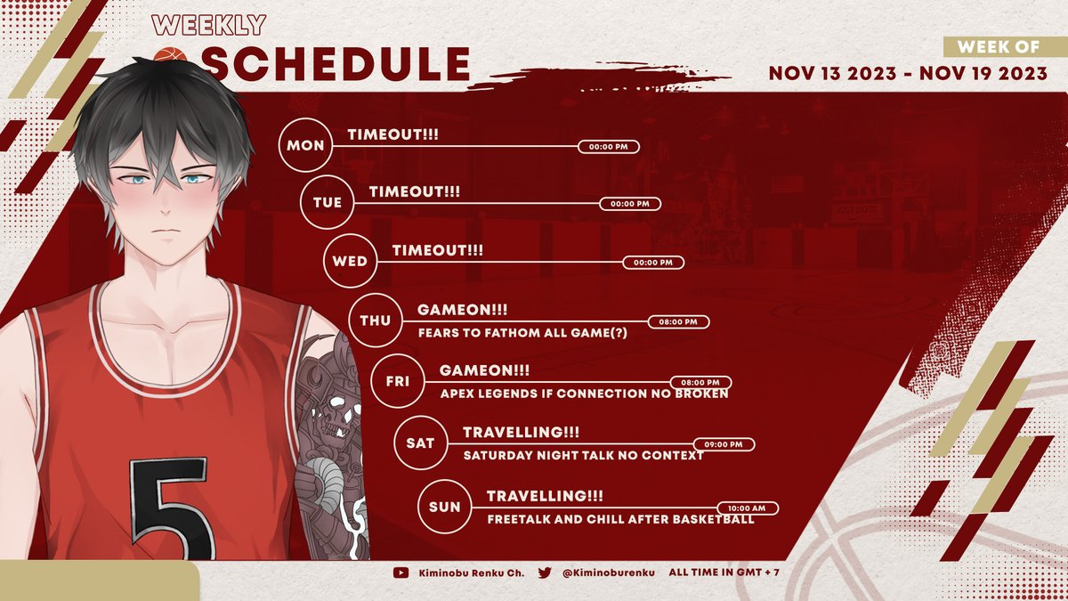 Ignazrenku's tweet photo. 【WEEKLY SCHEDULE】
Hello guys, weekly skejul here. Minggu ini kalo stream game lancar paling nyelesaiin game FTF, dan jumat antara apex atau ETS2. See you in my ZONE!🔥🔥
× General : #rendunk
× Live tag : #renstarto
× Art tag : #3pointart
× Meme : #kimeme
× Fan Name : #whooper https://t.co/8LvomH4Kuf