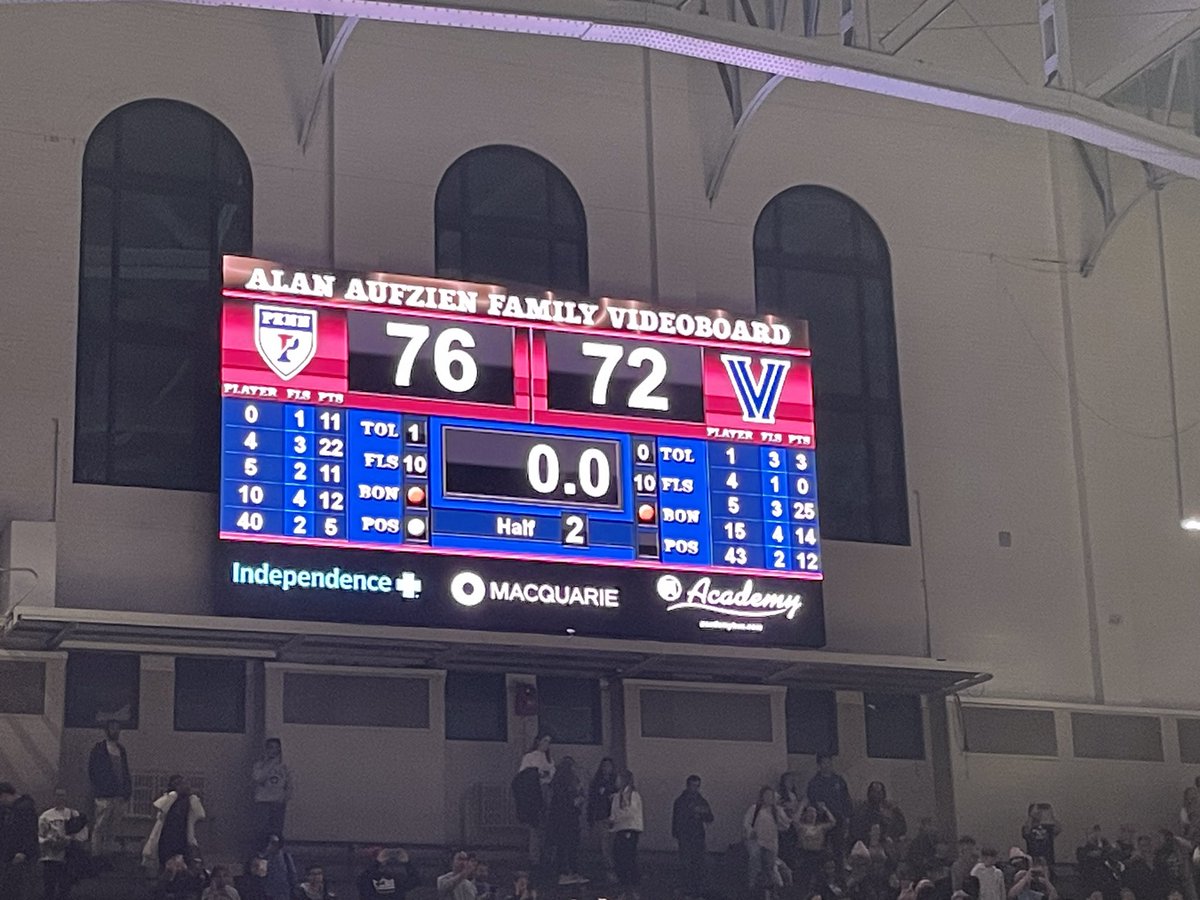 PennEVP's tweet photo. It’s been a tough semester on campus this Fall but tonight we had some joy courtesy of @PennMBB @Penn Huge victory over Villanova!! Go Quakers! https://t.co/JX90kS13Ag