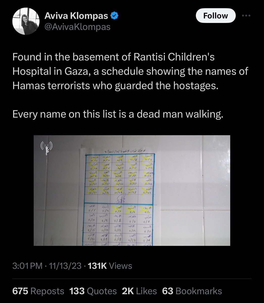 ahmedatta0's tweet photo. You changed the narrative after your silly lie

These are literally the week days names in Arabic, idiot Aviva
Not the names of hamas members

Keep bullshitting i thought you have some arabic experts to make a good lie, but since the fake conversations with fake dialect, looks like you don’t!