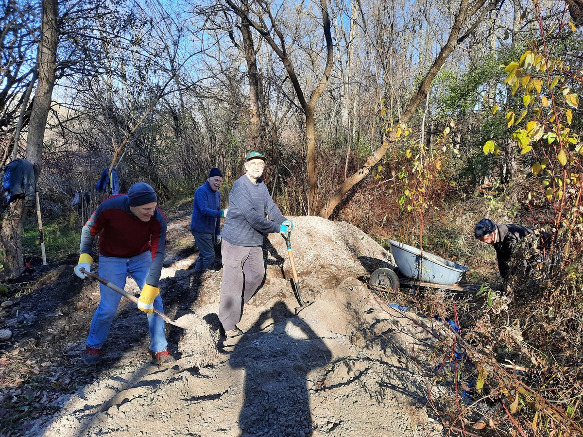 Work Party Monday! Terrific work eliminating wet spots on the James St Trail.Thanks to Cutten Fields for their unbelievable support.