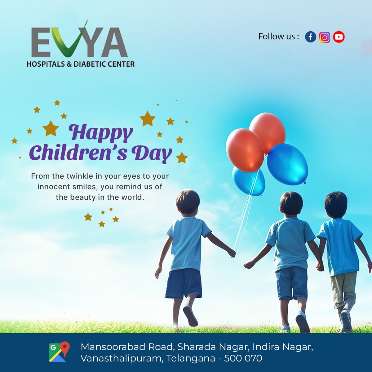 evyahospitals's tweet photo. From the twinkle in your eyes to your innocent smiles, you remind us of the beauty in the world. Happy Childrens day https://t.co/pP1mxig4Gz
