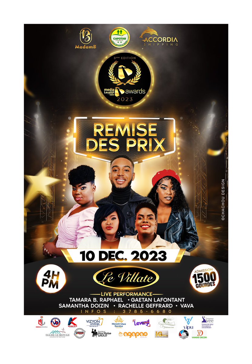 MediaLevanjil's tweet image. 10 desanm se aktivite retwouvay
10 desanm se aktivite kòkòday
10 desanm se aktivite ou pa dwe rate
Tout saw ta dwe konnen sou aktivite a #MediaLevanjilAwards lan, nan yon sèl afich

Nan #MediaLevanjilAwards pa gen pèdan: LEVANJIL devan!
#MLA23 #medialevanjilawards23