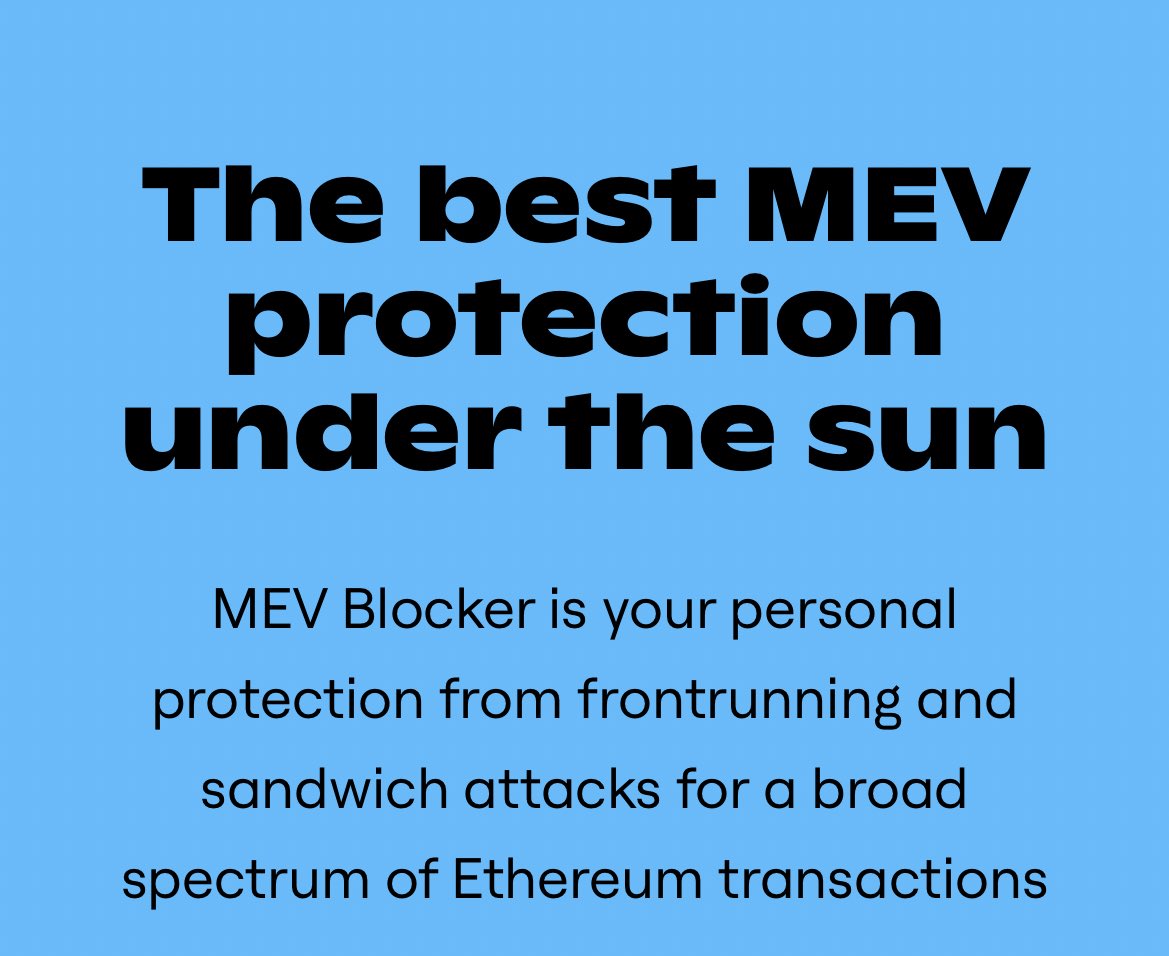 evilism97's tweet photo. Khi giao dịch trên mạng ETH các bạn thường gặp tình trạng bị các mev chèn lệnh làm mất vị thế
Giải pháp #MevBlocker sẽ giúp các bạn giải quyết vấn đề này một các đơn giản
Chỉ cần kết nối ví vào https://t.co/RDUYnCDkjG . Ví của bạn đã được bảo vệ khỏi các con bot