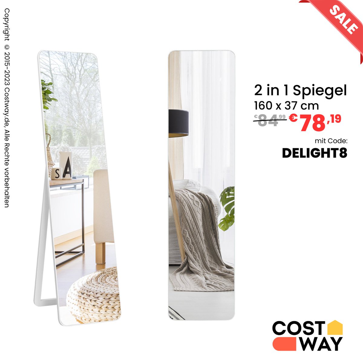 CostwayDE's tweet photo. Dein Style von Kopf bis Fuß im Blick🌟
Unser Standspiegel mit Massivholzrahmen bringt Eleganz in jedes Zimmer. Stabil, schick und mit einem Extra an Sicherheit dank bruchsicherem Glas. 👗👠
📍https://t.co/JLuTUULOs2
#style #spiegel #mirrorframe #mirror #costwayde https://t.co/LxZmrqYYmX