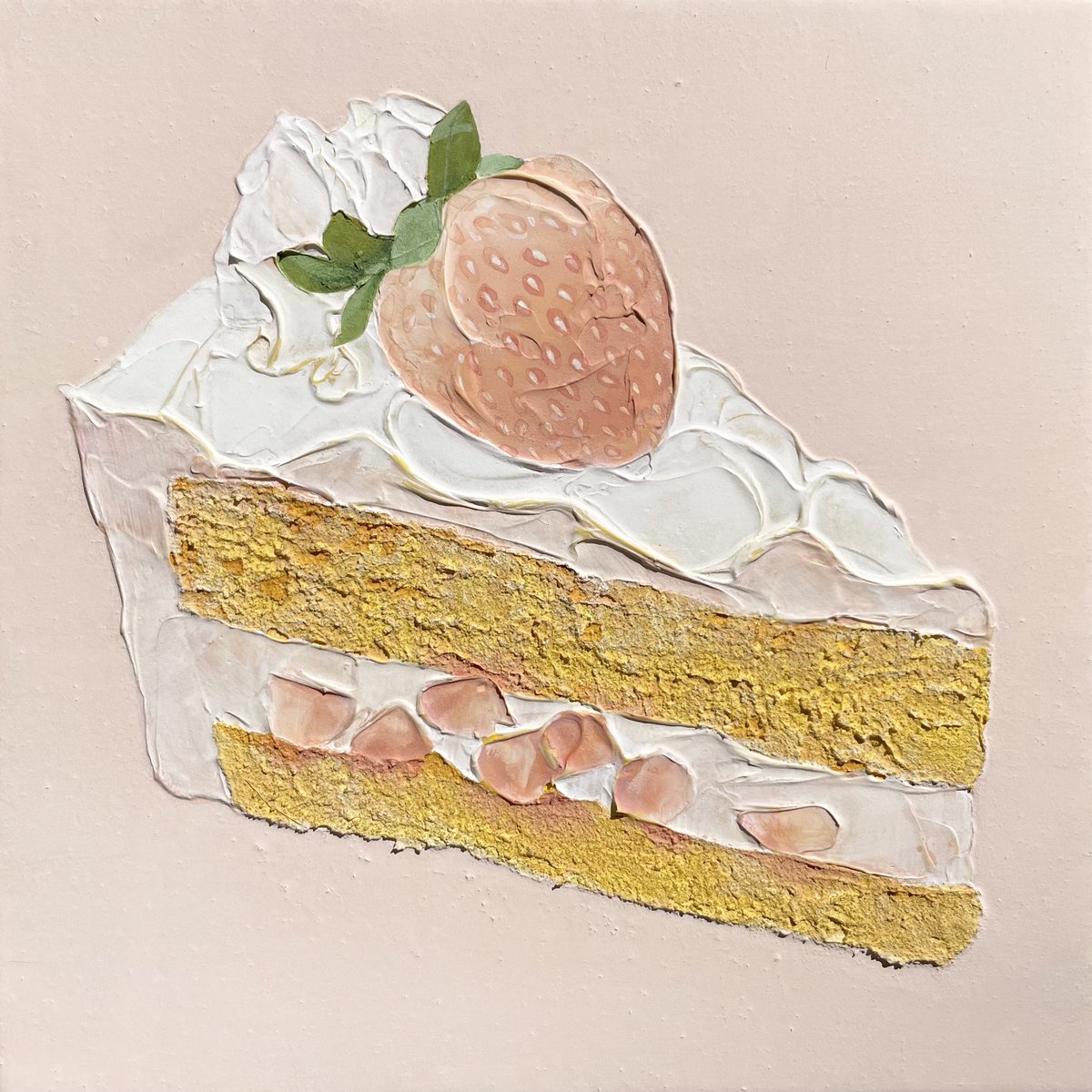 「白いちごのショートケーキ」|𝓝𝓪𝓽𝓼𝓾𝓶𝓲🍓Natsumi Takahashiのイラスト
