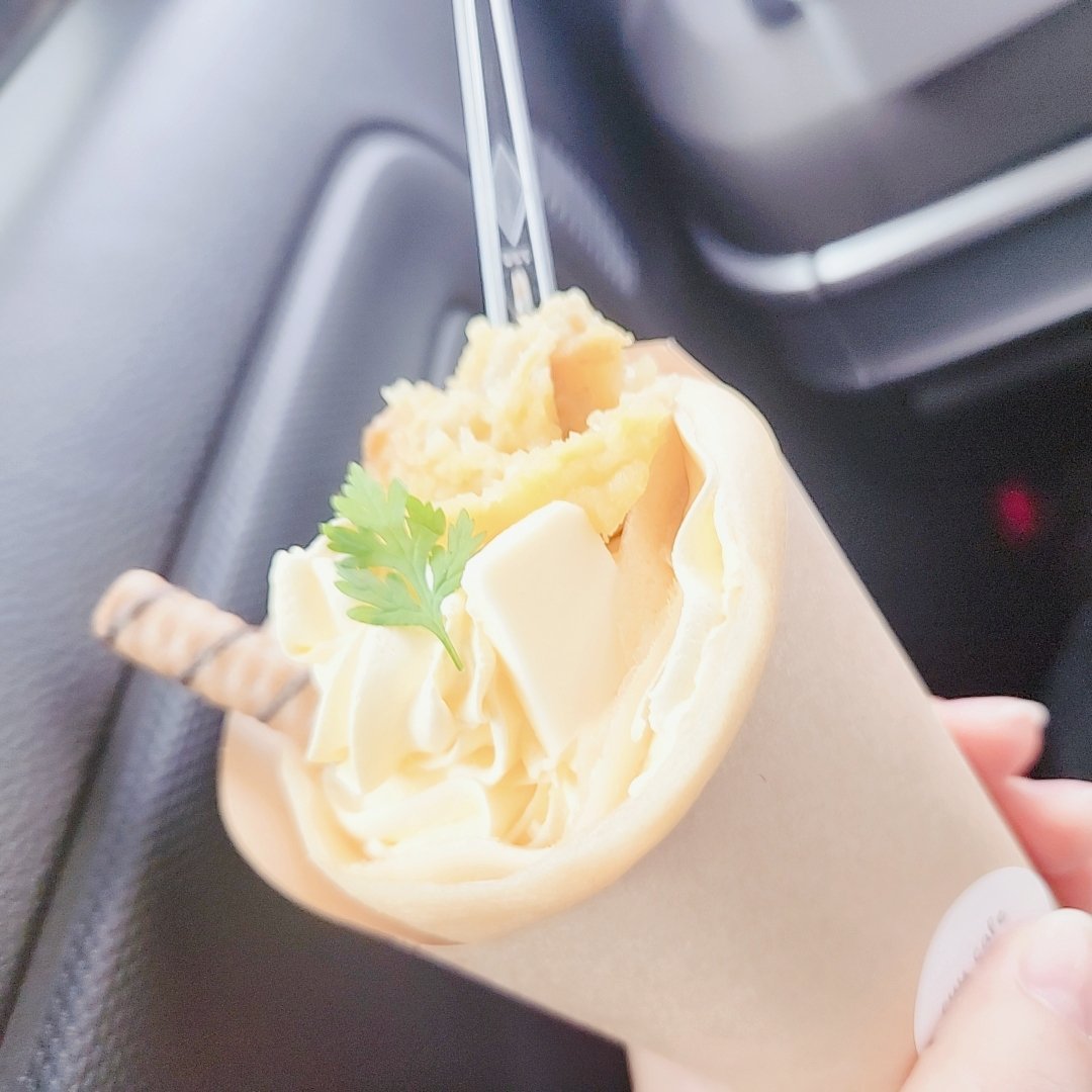 nicobo888's tweet photo. 今日のお昼ご飯、さつまいもバターのクレープ… #CuuCAFE さん https://t.co/DABLUo7rcF