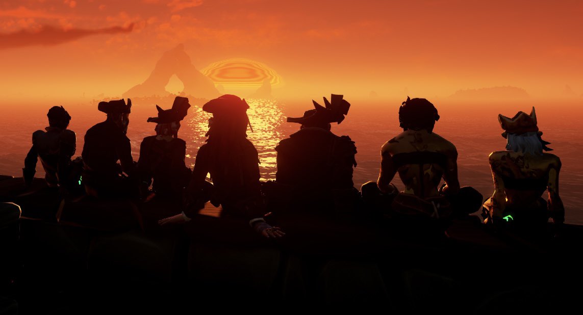 My favourite game with some of my favourite people! 🏴‍☠️🌅 <a href="/SeaOfThieves/">Sea of Thieves</a> 

Theme: Favourites

#SeaOfThieves #SoTShot #sotshot