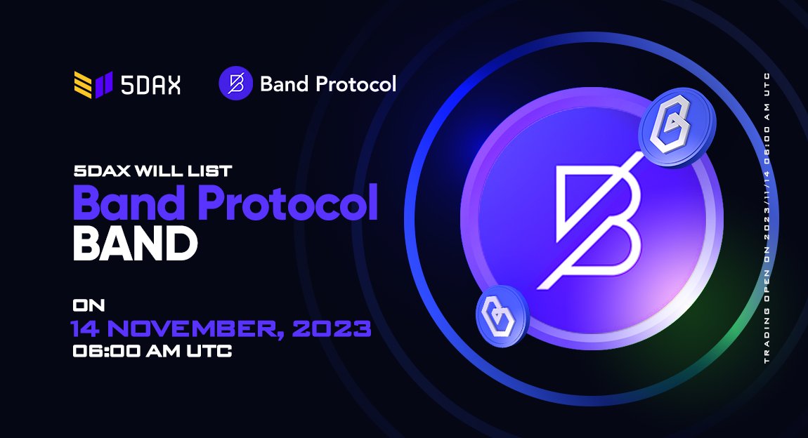 5dax_exchange's tweet photo. 🔔 5DAX has added Band Protocol ( $BAND) trading pairs at 06:00 AM UTC on 2023/11/14
@BandProtocol

➡️ Users can trade with BAND/USDT

👉Full news: https://t.co/DrGOKZ7ApO

#NewListing  #5DAX  #bandprotocol  #band  #cryptonews  #tradingcrypto https://t.co/eKDjqlpDdO