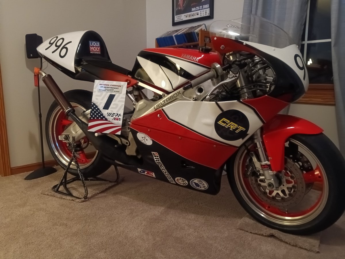 reisinger996's tweet image. So here at the end of the season, CRT Team Owner Greg Reisinger managed to snag the WERA Motorcycle Roadracing Vintage 7- Heavyweight National Championship along with 3 V7HW regional championships! 
#jepistons, #shoraipower, #motionprotools, #chickenhawkracing, #ghettocustoms128