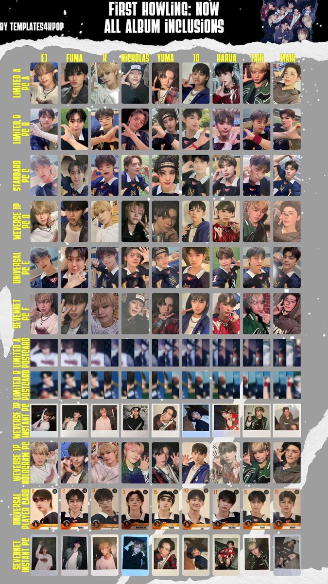 &team andteam first howling: NOW album photocard pc & inclusion