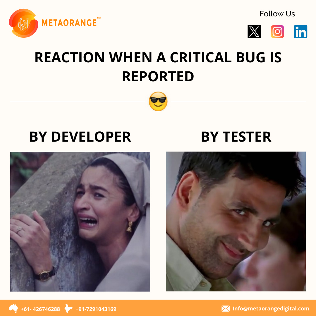ariedgeai's tweet photo. Developers vs. Testers: Two sides of the bug-hunting story! π
Who can relate to this epic battle in the world of software development?" ππ»π
For More: https://t.co/lGgGr8955J
#DevelopersVsTesters #BugHunters #devhumor #techlaughs #softwarejokes #testingtales #codingcomedy https://t.co/4KMNOUvY1Z
