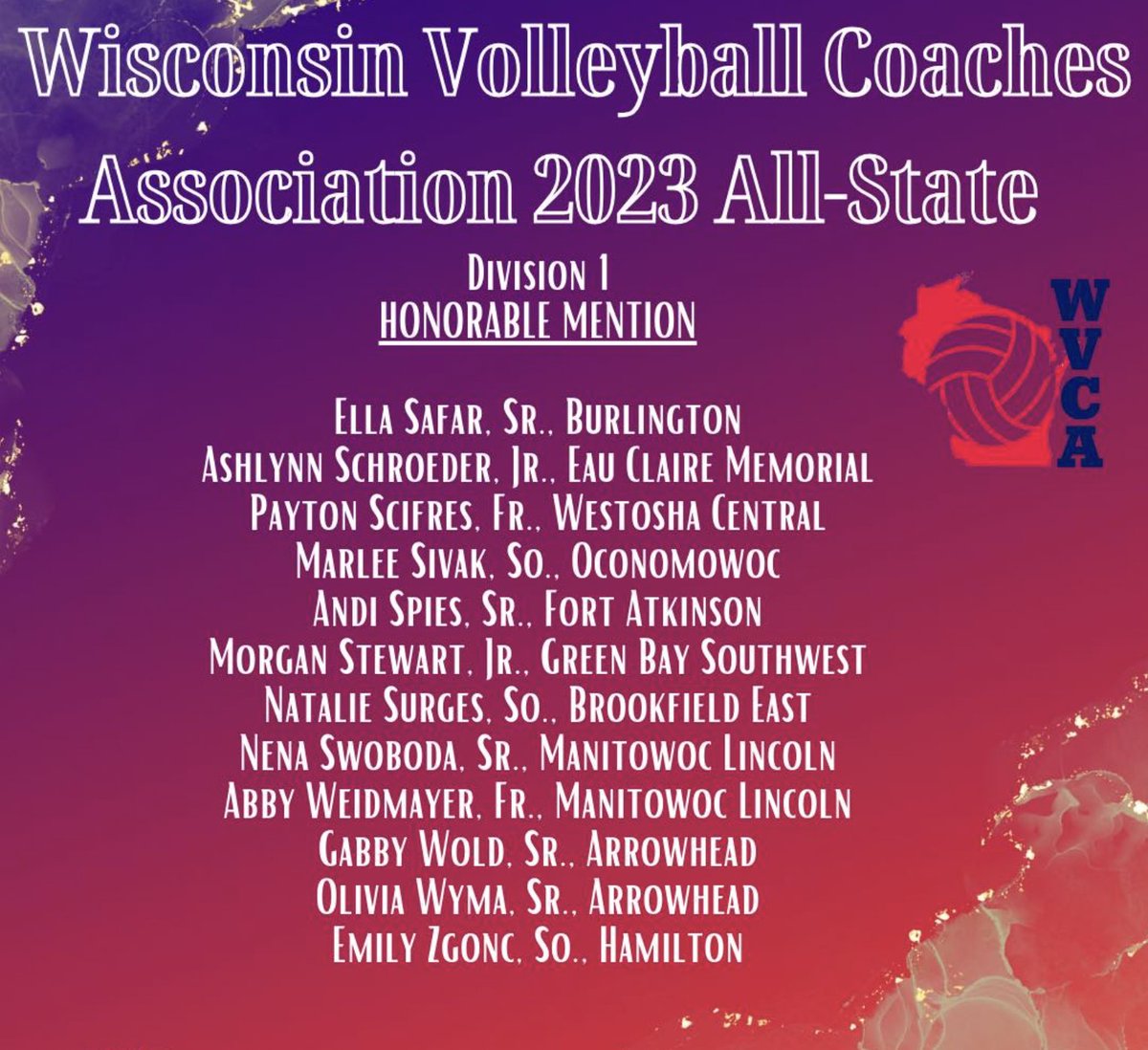 Natalie Surges (@natalie_surges) on Twitter photo Thank you <a href="/WisVCA/">WVCA</a> ... Excited to be All State Honorable Mention my Sophomore Season!!
Check out 2 of my favorite plays from season 2
hudl.com/video/3/125279โฆ
<a href="/ADBEHS/">B'EAST Athletics</a> <a href="/BEHS_SDE/">Brookfield East</a> <a href="/PrepDigWI/">Prep Dig Wisconsin</a> <a href="/1stAllianceVBC/">1st Alliance VBC</a> Thank you <a href="/WisVCA/">WVCA</a> ... Excited to be All State Honorable Mention my Sophomore Season!!
Check out 2 of my favorite plays from season 2
hudl.com/video/3/125279โฆ
<a href="/ADBEHS/">B'EAST Athletics</a> <a href="/BEHS_SDE/">Brookfield East</a> <a href="/PrepDigWI/">Prep Dig Wisconsin</a> <a href="/1stAllianceVBC/">1st Alliance VBC</a>