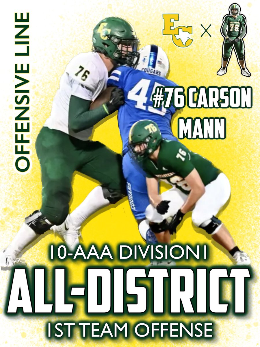 ECBucsProgram's tweet photo. Congratulations to the 1st Team All-District Selections for the 2023 season!!

These three are proof that hard work pays off!! https://t.co/gni9bGJPLk