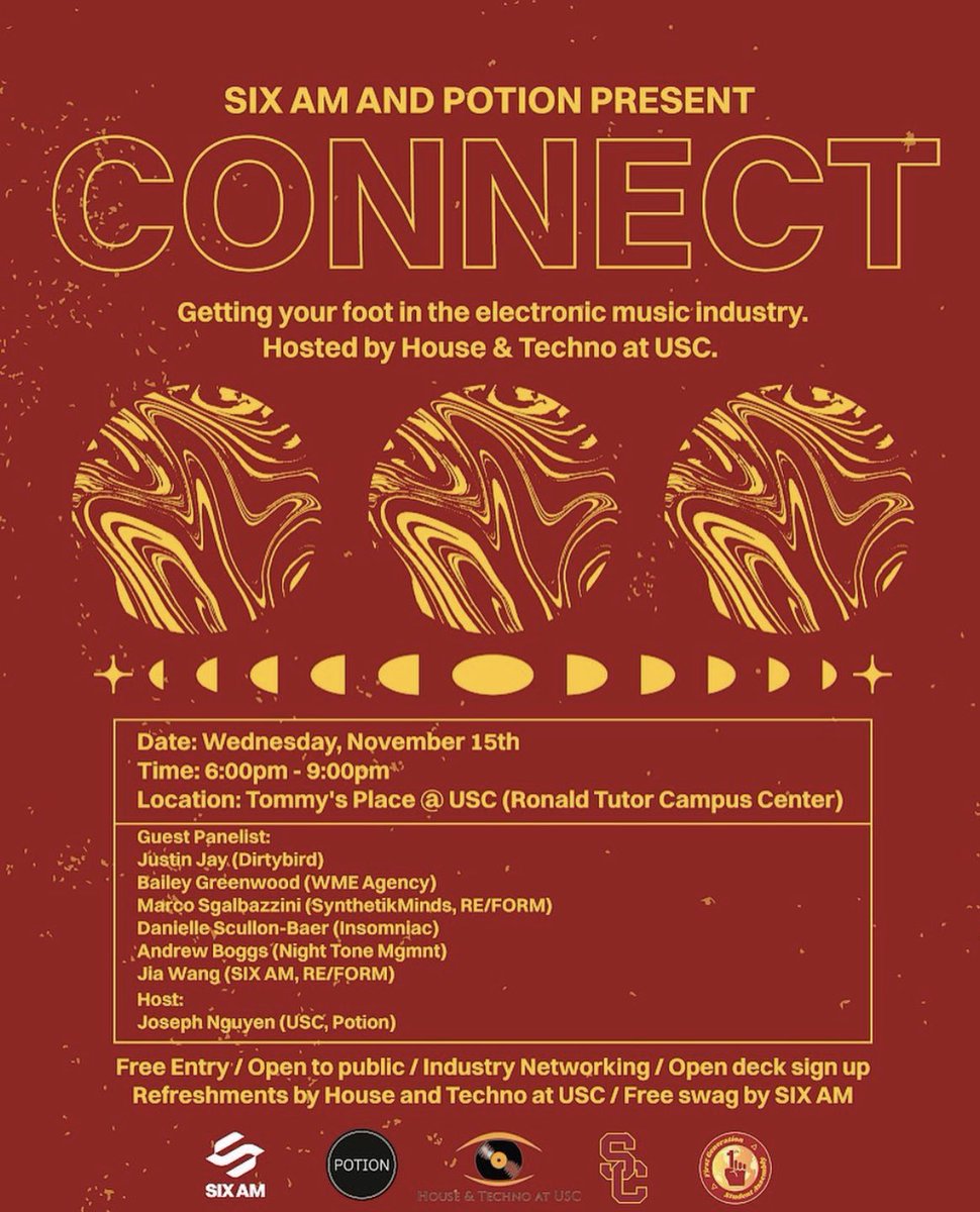 italianreckoner's tweet photo. I’ve been invited to share some knowledge on Wednesday at CONNECT on the USC Campus, organized by the University’s House + Techno club in collaboration with Potion and SIX AM 

Free with RSVP: https://t.co/QmJmWI1Yts https://t.co/9Quji8O4pK