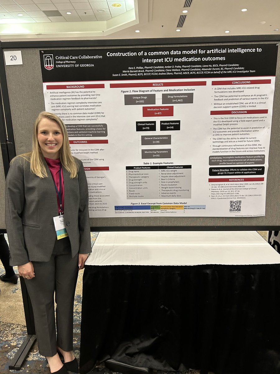Thrilled to have attended #ACCPAM23 and honored to receive the Student Travel Award from <a href="/accpcritprn/">ACCP CRIT PRN</a>! Presented incredible research done by <a href="/SESmithPharmD/">Susan Smith</a> <a href="/AndreaSikora/">Andrea Sikora</a> <a href="/kkeats_/">Kelli Henry, PharmD, MPA, BCCCP</a>