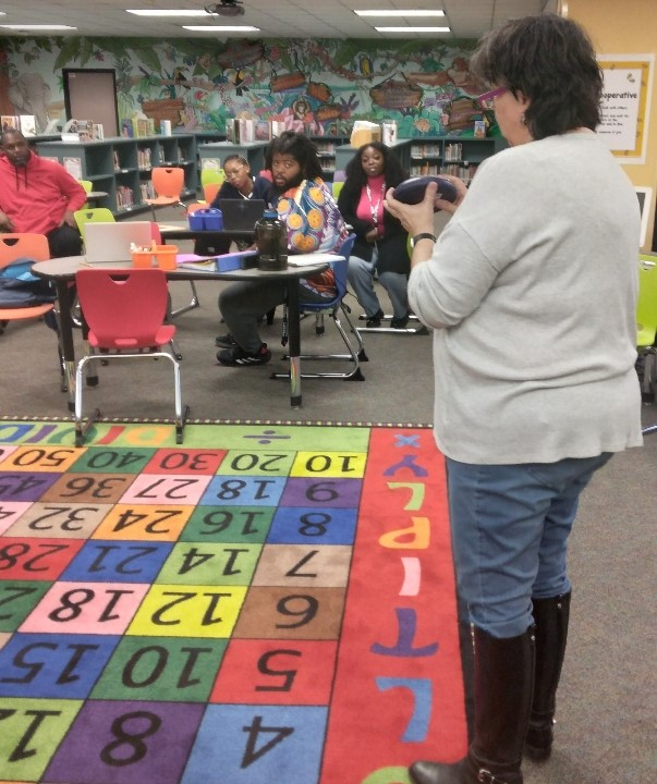 writers_ms's tweet photo. Shout out to Ms. Candace Rieder and Ms. Rhonda Cotton (virtual) for bracing the rainy weather to train our SPED team with using verbal cue cards and assistive technology devices to implement with students. #HISD #Shadowbriares @HISDSPED @shadowbriares @TeamHISD @HISDWestArea https://t.co/GfgoXeJd29