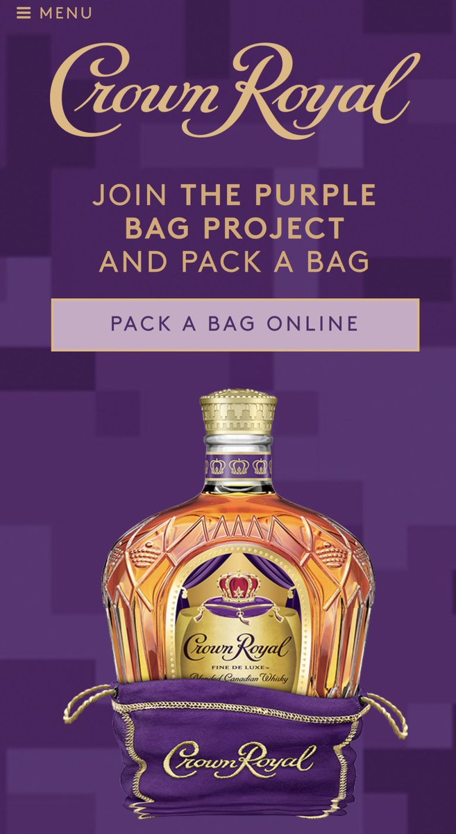 Now this is cool 💜 You can send a care package to active military members overseas for FREE! Go check out Crown Royals  #PurpleBagProject 💜 Took 2 mins! Pack a bag here: pack.crownroyal.com