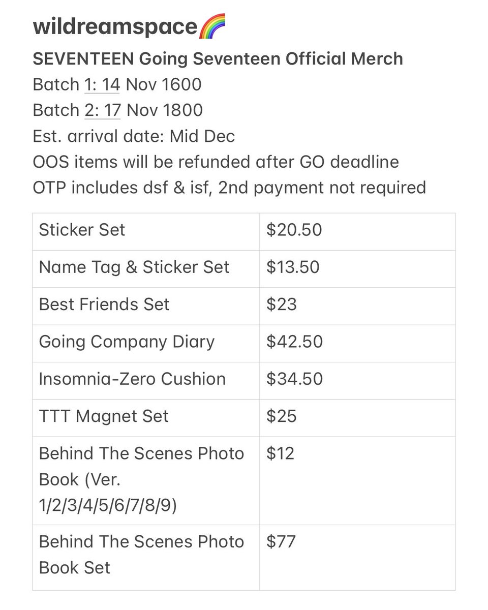 [SG GO🇸🇬] SEVENTEEN Going Seventeen Official Merch

💌To order:
• t.me/wildreamspace

Masterlist: tinyurl.com/wdsGO
Updates: t.me/wildreamspace

#wdsGO #wdsSVTGOSE
#SEVENTEEN #세븐틴
#GOING_SVT #고잉세븐틴
#GOING_SVT_MERCH