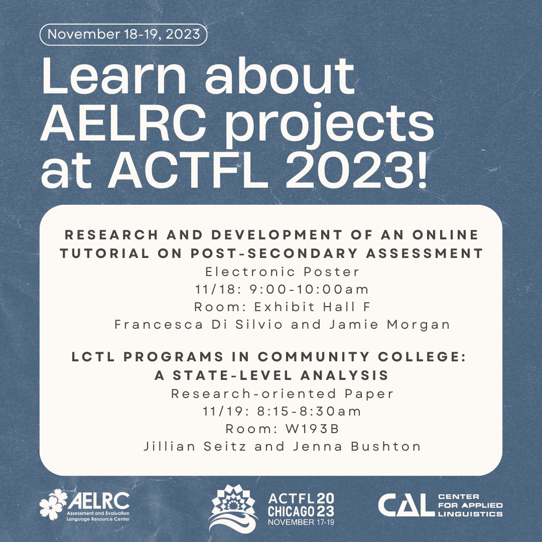 Assessment and Evaluation Language Resource Center (@aelrcdc) on Twitter photo 