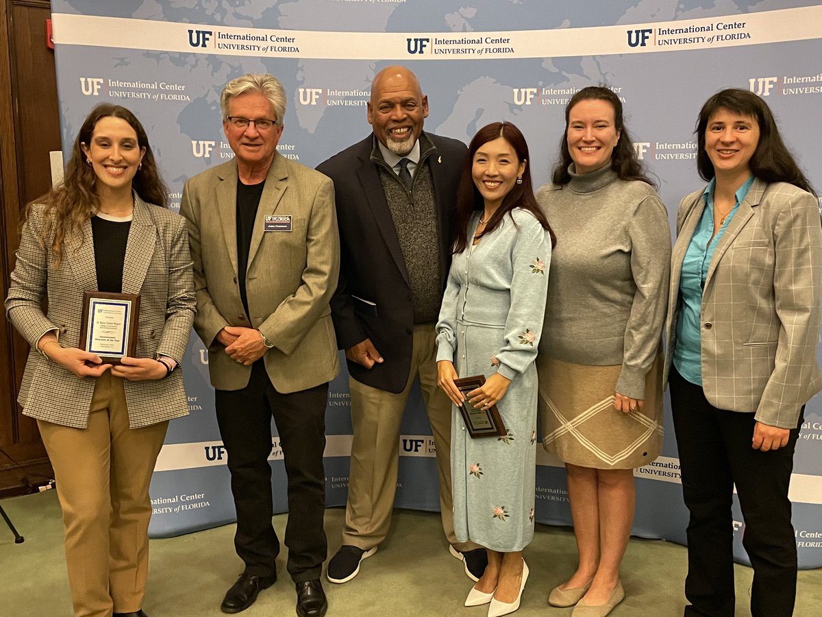 The CJC was well represented at the UFIC awards night Nov 13.  <a href="/DeanHubBrown/">Dean Hub Brown</a> (center) <a href="/UFJSchool/">UF College of Journalism and Communications</a> <a href="/GlobalGators/">University of Florida International Center</a> <a href="/SportsCJC/">Sports @ CJC</a> <a href="/wagnercelest/">Celeste Wagner</a> <a href="/RitaMen_UF/">Rita Men</a> <a href="/roxanecoche/">Roxane Coche</a> w/ Cristen Buckley