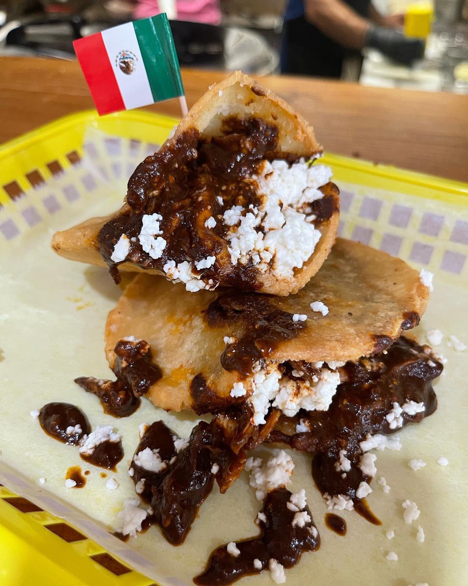 Serving Mole Enchiladas, Mole Gorditas and Mole Tacos! Serving until sold out. @tacosdonalena 🔥🌮 #mole