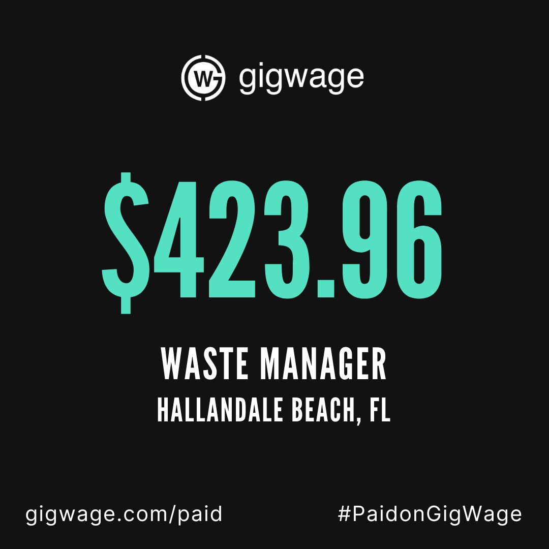 Waste manager #PaidonGigWage