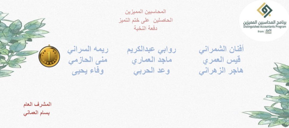 b1_m211's tweet photo. الحمد لله على الختآم🤝
سعيد جدا باشرافي على العديد من المميزين في دفعة النخبة⭐️
لـ #برنامج_المحاسبين_المميزين 
و كانوا مميزين جدًا تعدينا نسبة البرنامج الكلية بالاجتياز و ايضا بالتميز 
متدربيني سبب لرفع النسبه الكلية
نسبتنا ٨٦٪اجتياز 
و التميز منهم ٦٤٪ 
⭐️🏆

اتمنى لكم التوفيق🌹 https://t.co/qZt1StXAjW
