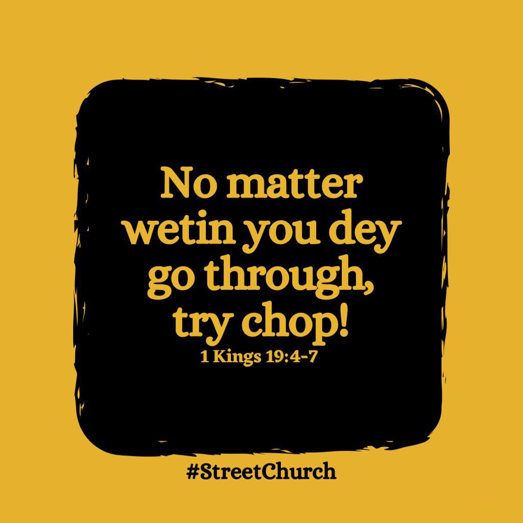 streetchurchh's tweet photo. Food dey therapeutic o, try chop! The situation bad true true &amp; you dey confused and you no know wetin to do, if no be say you dey fast no starve yourself o. Sometimes all the strength &amp; clarity you need dey inside one strong eba &amp; egusi, e go pave way for make you hear clearly! https://t.co/fj0yoHznxh