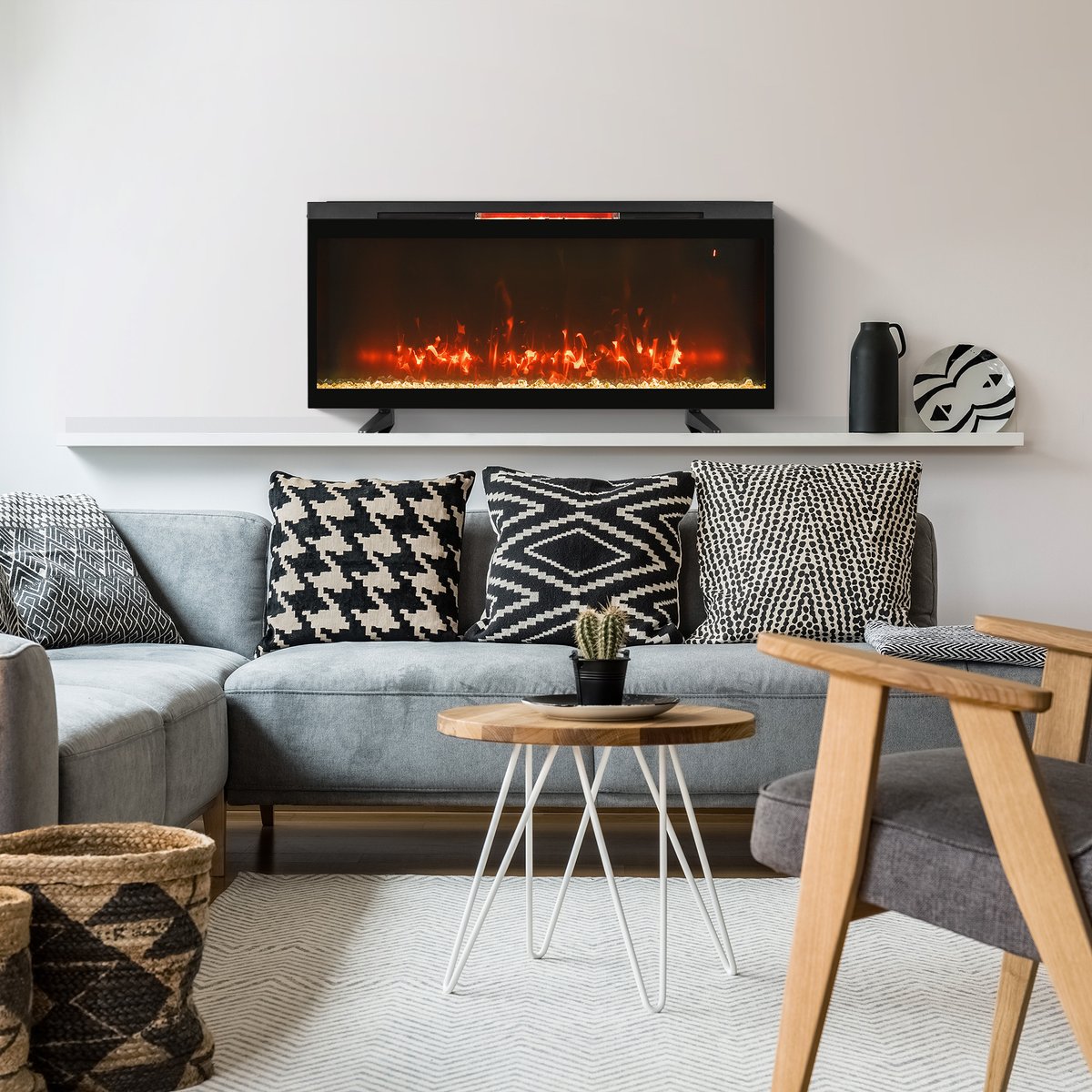 Twin-Star International, Inc. is voluntarily recalling certain 42HF295FGT Style Selections 42-Inch-Wide Infrared Quartz Electric Fireplaces for risk of overheating, smoke, or fire. Visit twinstarhome.com/recall for more information and for instructions on how to receive a refund.