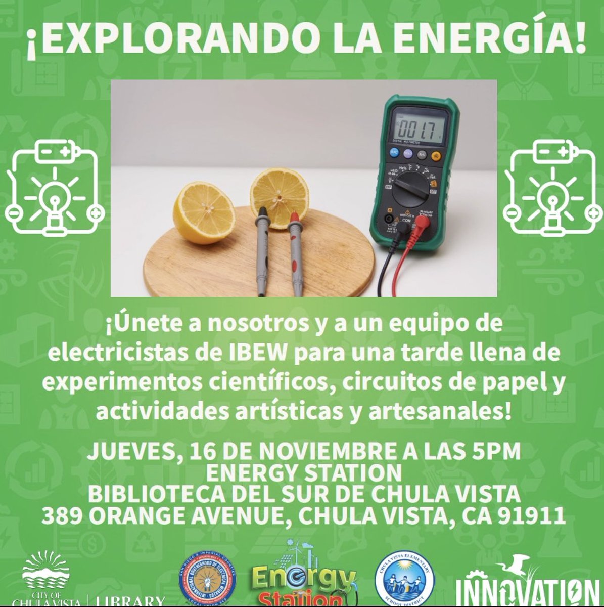 Join us and a team of <a href="/IBEW569/">IBEW569</a> electricians to explore energy together! ⚡️The event is free and open to the public. All ages are welcome, and materials will be provided. #ESLearns