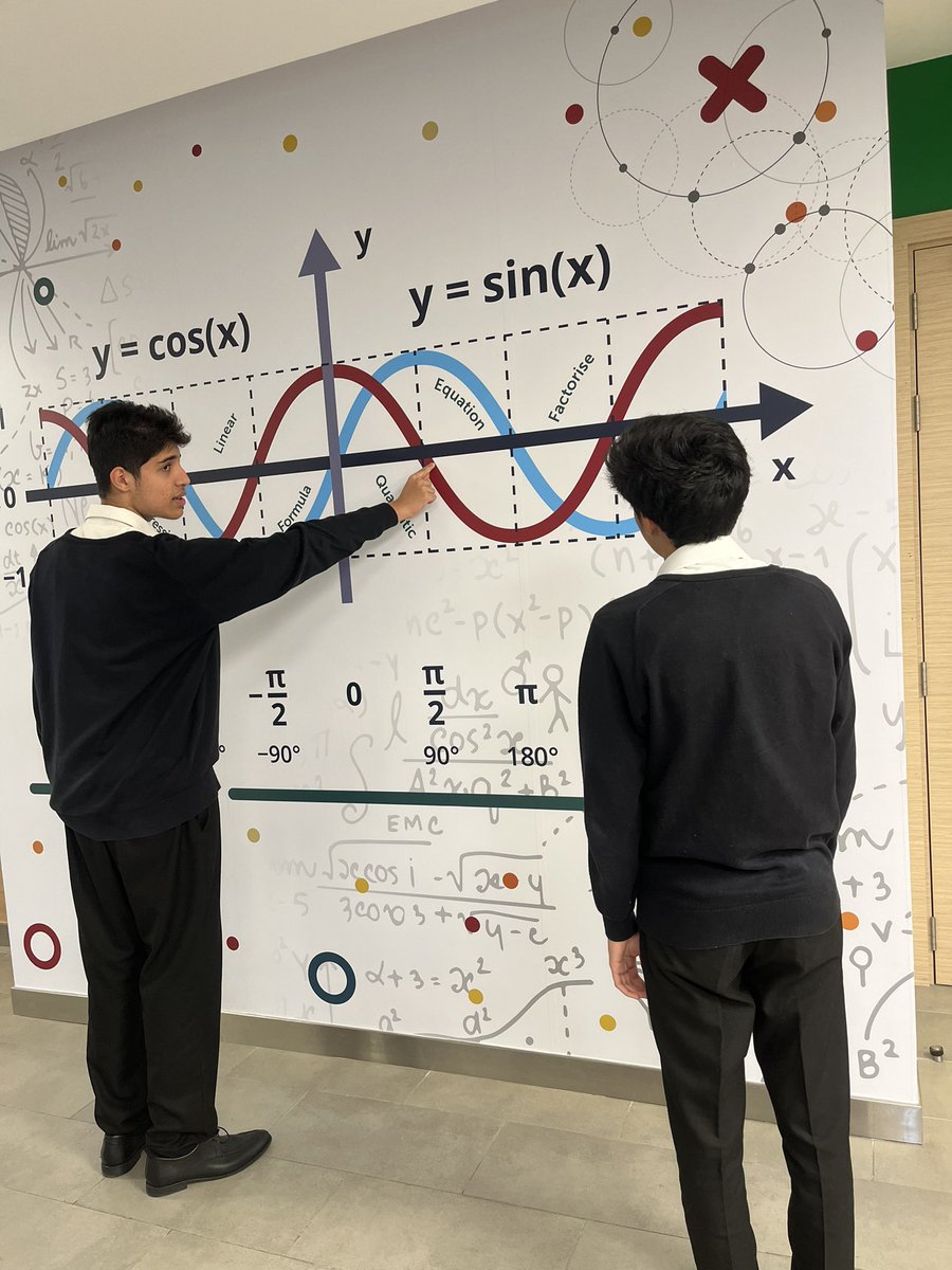 Students revising using our new art work in the Maths corridor! 
#learning #art #maths #trigonometry #lovemaths