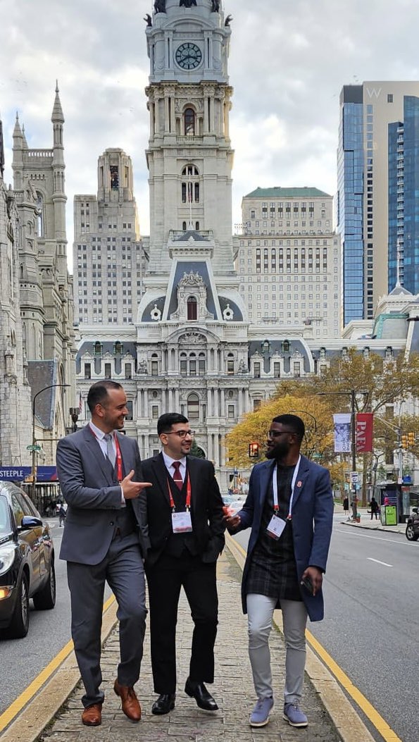 DrAntonCardio's tweet photo. New city, new venue, but the same three Cardiac Musketeers! Thank you to the leadership of the #AHA as well as the city of Philadelphia for hosting an excellent #AHA23 conference. Now looking forward to #ACC24 !
#JSUMC https://t.co/HGsfCze7d4