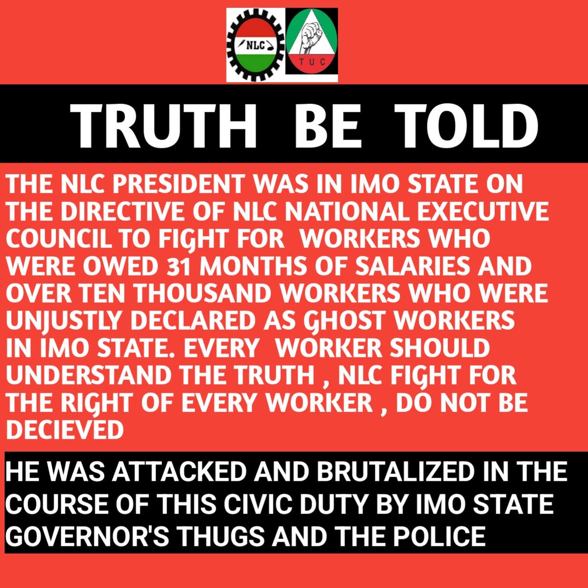 NLCHeadquarters's tweet image. TRUTH BE TOLD -WE ARE ON STRIKE