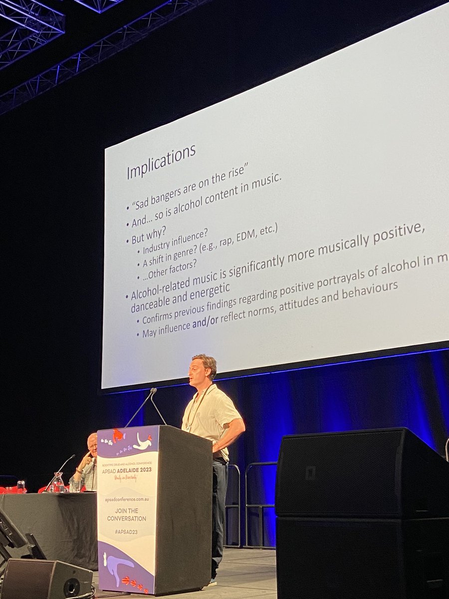 “Sad bangers are on the rise” is the type of cutting edge findings that keeps me engaged in AOD research. Well done to @AndersonLuxford for this excellent pres 👏🏼🪩 #APSAD23