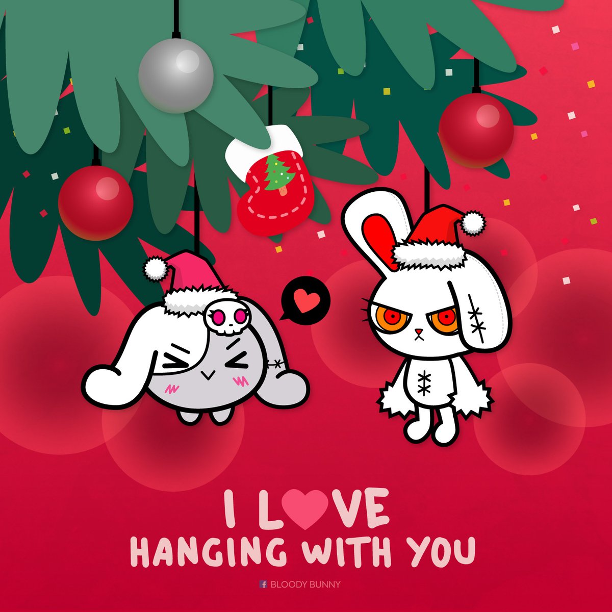 I L♥️VE hanging with you 💕  #bloodybunny #2spotstudio #character #bunny #characterart #characterdesign  #life #love #quote  #Santa #xmas #merryXmas