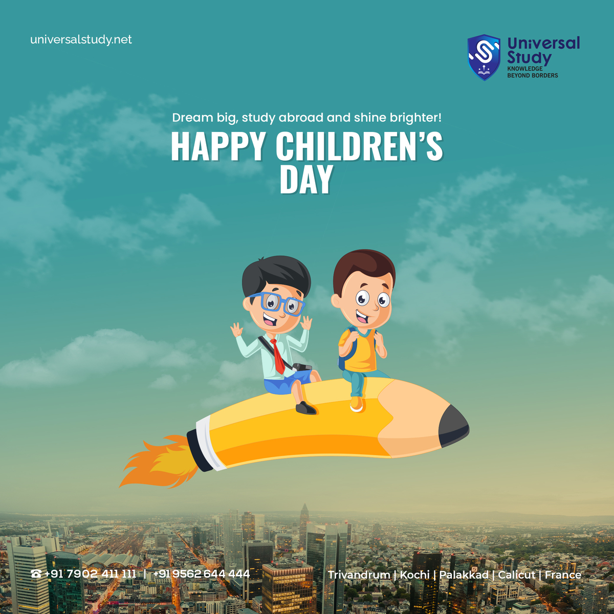 universalstudy0's tweet photo. Give your child the gift of education without borders! 🌐✈️ Explore our study abroad programs designed to broaden their horizons, enrich their experiences, and pave the way for a bright future.

#childrenday  #happychildrensday #childrensday2023 #universalstudy #studyabroad https://t.co/rWQXhgj4nF