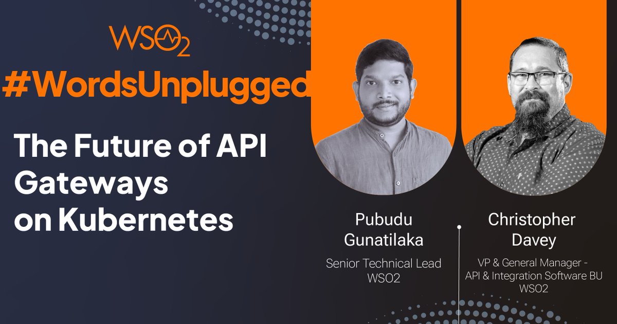 wso2's tweet photo. API gateways have become advanced intermediaries in driving digital initiatives. Uncover their significance in modern application architectures in this episdoe of #WordsUnplugged.
Watch here: https://t.co/s88rFAQDUE
@PubuduSpace #APIGateways #DigitalTransformation https://t.co/aPhqKDL5fx