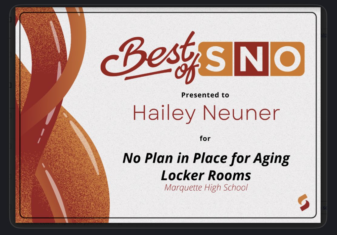 an eventful night celebrating Team 31 <a href="/MustangsSBall/">Marquette Softball</a> and my first Best of SNO award