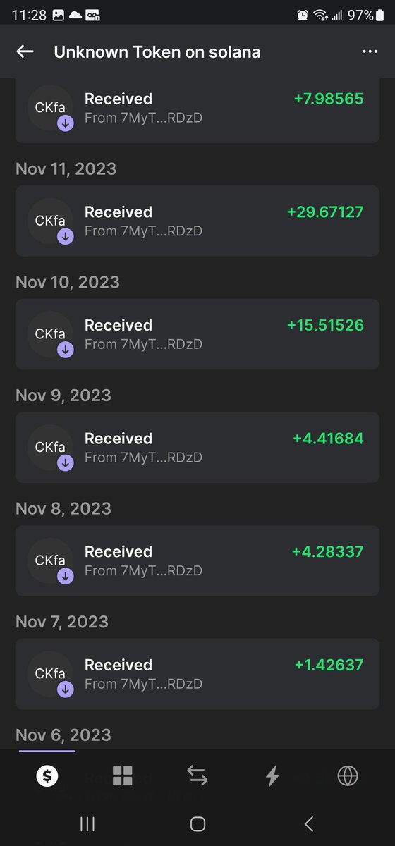 nelcinho10's tweet photo. Just noticed I've been getting air drops from " unknown bullshit tokens" https://t.co/VTImEt4Gbb