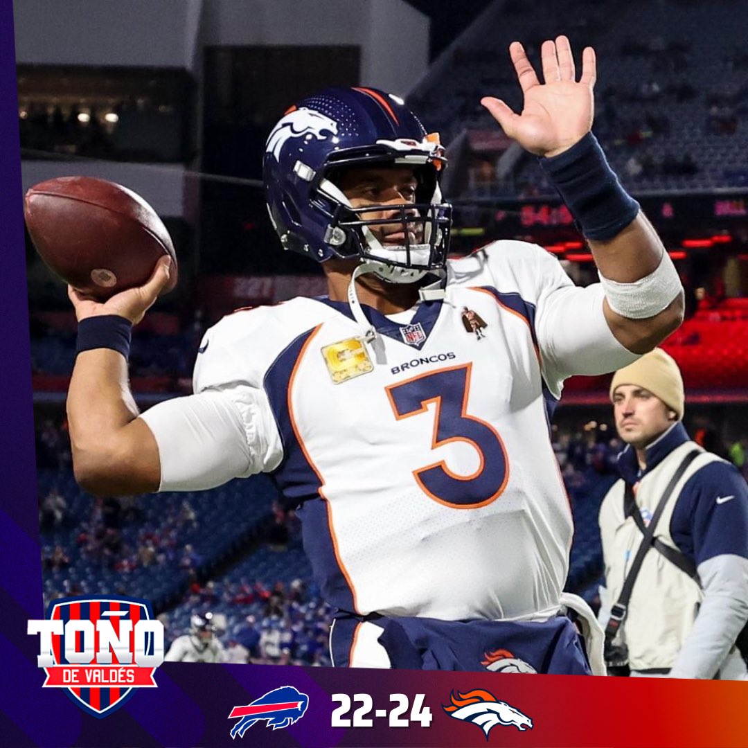 adevaldes's tweet photo. ¡Agónica victoria de los Broncos sobre los Bills! 🏈

Con un gol de campo en los últimos segundos, Denver obtiene su tercer triunfo al hilo y se ponen 4-5. 

Los Bills por primera vez desde 2018 no tienen marca ganadora al colocarse 5-5. 

¿Qué les pareció este MNF? https://t.co/xBLjxcvS00
