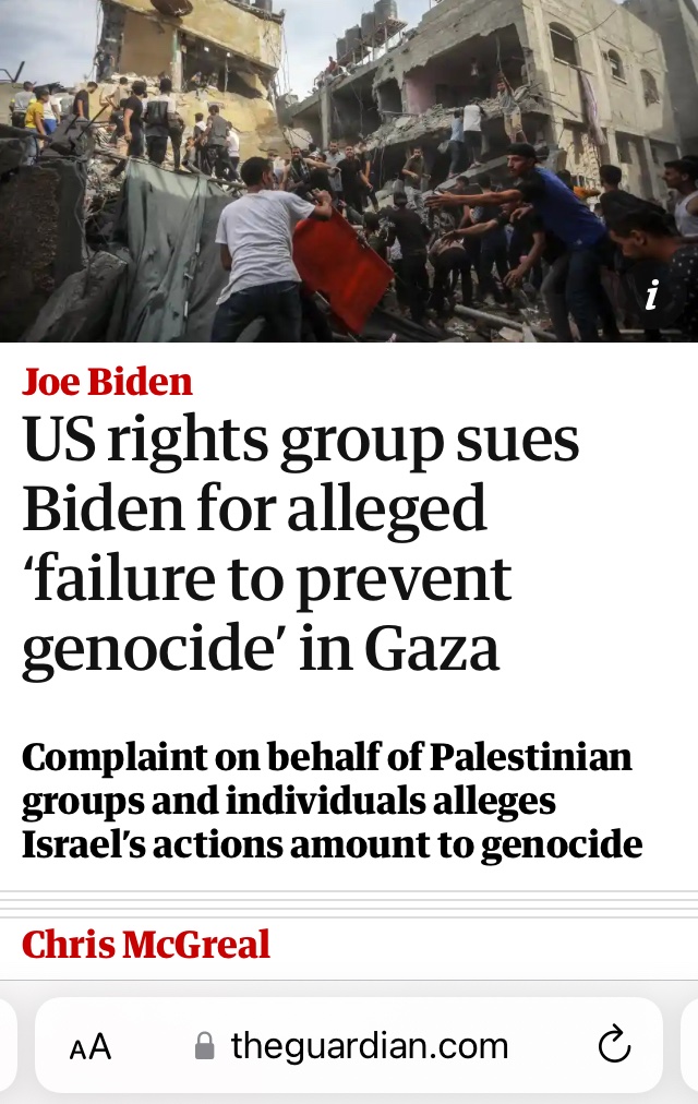 AlbertoSalazarV's tweet photo. DEMANDAN A BIDEN por no evitar genocidio en Gaza ante corte de California. Center for Constitutional Right (NYork) interpuso demanda cuestionando el uso de la biblia por Netanyahu (Deuteronomio) para justificar el genocidio: https://t.co/4L8TEZe9Q4