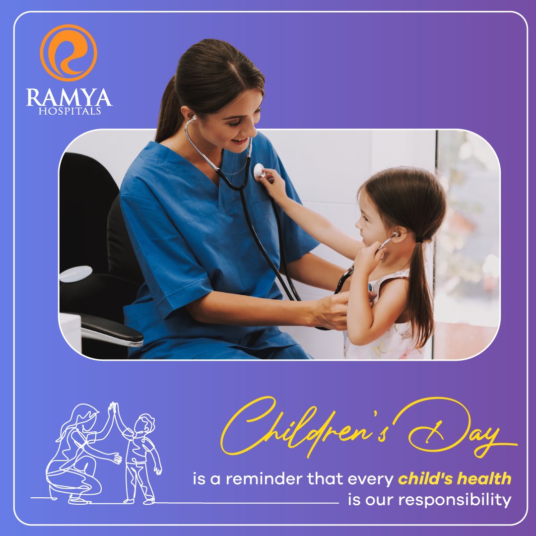 RamyaHospitals's tweet photo. Let's work together to ensure they can access the best care and opportunities for a bright future.

#RamyaHospitals #Hyderabad #Secunderabad #Bowenpally #ChildrensDay #HealthCareForKids #KidsHealthMatters #ChildHealth #HealthyKids #ChildhoodHealth #HealthyStart https://t.co/Ky48RVYvNt