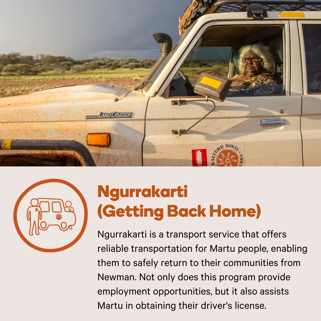 KJMartu's tweet photo. Reliable transportation back to communities has been a challenge, forcing #Martu to stay in town exposed to harmful influences. #NgurrakartiProgram has been a crucial solution, providing safe &amp; timely transportation for Martu to return to community. #MartuLed #CommunitySolution https://t.co/AA7Sx8MefT