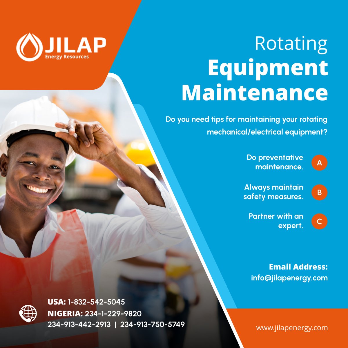 jilap_energy's tweet image. Do you want to extend the life of your rotating equipment? It all begins with proper maintenance, especially in motors, generators and centrifugal pumps which are critical throughout their life span.

#RichmondTX #OilAndGasSolutions #EquipmentMaintenance