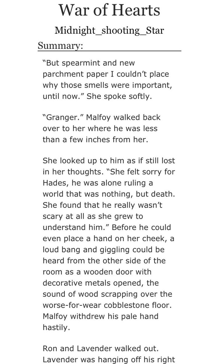 archiveofourown.org/works/50695492…

#dramione #harrypotter #harrypotterfanfiction #ao3